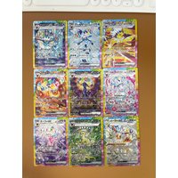 9PCS PTCG 151 High Quality Anime Eeveelution Card Sv8 Eevee Umbreon Sylveon Leafeon Vaporeon Trading Hobby Collectible Card Gift