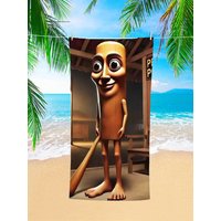 Interesting Tungtungsahur printed beach towel, quick drying and absorbent, suitable for summer travel, swimming and diving