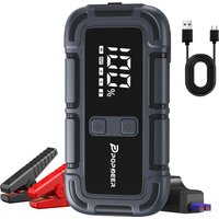 POPDEER PD-J06 4000A Starthilfe, 12V Autobatterie-Booster mit LCD-Display und Dual-USB für 10,0L Benzin-/8,0L Diesel-LKW, Wohnmobile und Boote