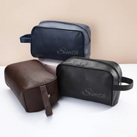 Customized Name Leather Large Capacity High Quality Makeup Bag, Suitable for Men and Women, Ideal Gift for Cosmetic Storage Tote