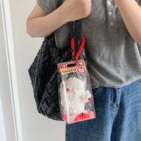 Pvc Storage Organizer Bag Decorative Hanging Doll Case Spring Buckle Chain Case Sturdy Doll Display Case For Fan Events Storage