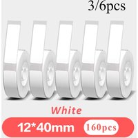 3/6 rolls of white portable label paper, self-adhesive thermal printer stickers, multi-purpose label stickers