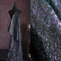 Purple Green Gold Embossed Double Face Jacquard Fabric New Chinese Style Hanfu Dress Qipao Premium Designer DIY Sewing