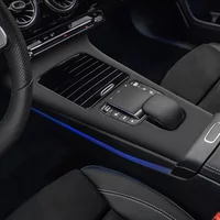 Genuine Litchi Lychee Leather Car Center Console Panel For Mercedes Benz A-Class W177 CLA C118 GLA GLB 2020 2021 2022 2023 2024