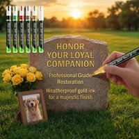 Gold Color Tombstone Touch Up Paint Pen Quick-Drying Oil-Based Tombstone Inscription Pen Extra Large Capacity Weather Resistant