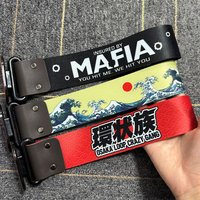 JDM Racing Style Car Motorcycle Pendant Tow Strap Belt Tow Rope Ribbon Trailer Rope Bumper Towing Strap Sticker Car Accessories