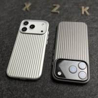 Für iphone 17 16 Pro Max 17 Pro Fall Harte Titan Glänzend Wellpappe Streifen Anti-Fingerprint Zurück Abdeckung Für iphone 17 Pro Shell