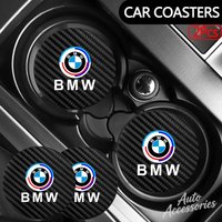 Car Anti-slip Water Cup Pad Anti-noise Coaster Mat Carbon Fiber Auto Accessory For BMW 50th Anniversary 3 5 7 Series E83 F16 E70