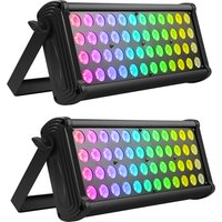 U'King 2PCS Wall Washer Light 48LED RGB Rainbow Effect Exterior Wall Light Outdoor Building Lighting LED Projection Stage Light