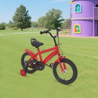 14 Inch Kids Bike, Sport Bike,Beginner Bike with Stabilisers, Bell, Fenders,Adjustable Seats and Armrests,3-6 Years Kids Bicycle