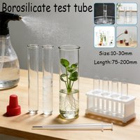 5pcs Glass Test Tubes for Plant Propagation, Round Bottom Borosilicate Vials Ideal for Hydroponics & DIY Home Decor