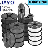 Filament pour imprimante 3D JAYO PLA Plus PETG, 20 rouleaux, filament PETG/PLA+, 175 mm, sans bulles, lisse, optionnel pour imprimante 3D Bambu FDM