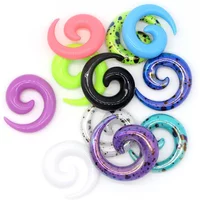 1Pc Goth Acrylic Earrings Spiral Taper Flesh Tunnel Ear Rings Piercing Stretcher Expander Stretching Plug Body Jewelry
