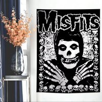 Misfits Horror Punk Rock Tapestry | Flat Printed Tarot Hippie Poster Wall Hanging for Dorm & Home Art Decor