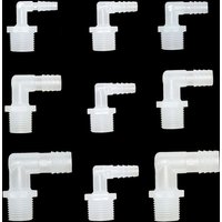 6/8/10/12/13/14/16/18mm Hose Elbow Barb Connector Plastic Pipe Coupler With 1/2 Inch Thread Fittings Drip Irrigation Adapter
