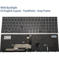 US Laptop Keyboard Backlit for HP ZBook 15 G5 G6 17 G5 G6 Gray Frame With TrackPoint
