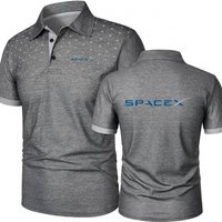 Polo Shirt SpaceX Rocket Men's Short Sleeved Tee Office Man Fitness Sports Jersey 3D Print Quick-Drying Mesh Cotton POLOS Tshirt