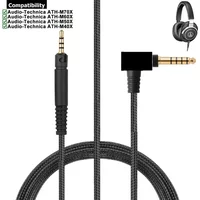 4.4mm 2.5mm Balanced Replacement Braided Cable Extension Cord For Audio-Technica ATH-M40X ATH-M50X ATH-M60X ATH-M70X Headphones