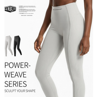 Leggings de yoga taille haute texturés en tissu Power Weave pour femme, effet sculptant et push-up, confortables pour la gym, le sport et les tenues décontractées