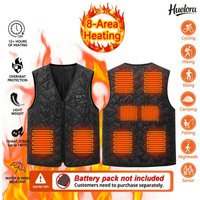 Huelora 8 Area Heating Vest Winter Trekking Camping Ski Vest Outdoor Heated Sports Sleeveless Coat (Not Included The Power Bank)