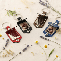 Custom Photo/Text Leather Keychain DIY Fun Personalized Gift Unique Car Key Accessory