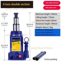 Vertical Hydraulic Jack with Safety Valve 4 Tons Low Version of The Car Jack Maximum Height 390mm Tool Part