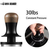 MHW-3BOMBER Tamper à café à pression constante 30 lb, 51 mm, 53 mm, 58 mm, tamper plat pour expresso avec ressort calibré, outil de barista
