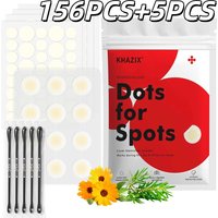 156PCS of hydrocolloid acne patches, accompanied by 5 blackhead cotton swabs, concealment of blemished acne