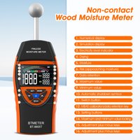 Digital Wood Moisture Meter Non-contact Timber Damp Detector with LCD Screen Pinless Humidity Tester with Alarm for Hygrometer
