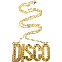 Disco Necklace for Women Men Alloy Disco Letter Pendant Hip Hop Style Party Dance Night Festival Costume Jewelry Cool Statement