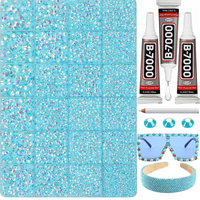 Bedazzling KIT,BLUE Color Mix Sizes Flatback Resin Rhinestones for Bedazzling,for Crafting DIY Face Makeup Crafts Tumblers