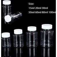 5-30pcs Refillable Bottles 15ml 20ml 30ml 50ml 60ml 80ml 100ml Plastic PET Clear Empty Seal Bottles Container with screw cap