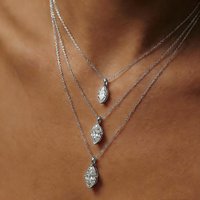 1CT 2CT Marquise Cut Moissanite Diamond Pendant Necklace for Women S925 Silver Rose Gold Plated Wedding Jewelry Gifts Certified