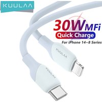 KUULAA USB C Cable PD30W MFi Certified For iPhone 14 13 12 11 AirPods iPad Fast Charging USB C to Lightning Cable Silicone USB