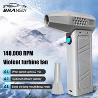 140000RPM Brushless Motor Adjustable wind speed Handheld Duct Fan 52M/S Turbo Fan with Power Display Mini Turbo Jet Fan