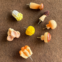 Simulated Mushroom-Shaped Push Pins, Creative Resin Decorative Push Pins, Push Pins for Cork Board Photo Walls and Message Boards, 8 Different Mushroom Designs, Decorative Push Pins for Office and