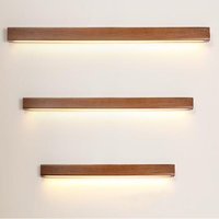 Long Strip LED Sconce Wall Light Bathroom Mirror Walnut Lighting Living Bedroom Aisle Corridor Bedside Decor Sconces Wall Lamp