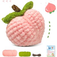 1PC Peach Crochet Set for Beginners,Include Step-by-Step Video Tutorials(Accessories In Random Color)