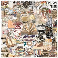 50PCS Vintage Reading PET Sticky Sticker Aesthetic Tear Open DIY Decoration Scrapbooking Stationery Supplies