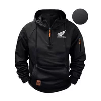 AliExpress 2025 New Honda Racing Team Outdoor Cycling Fashion Street Half Zip Hoodie Men's Motorcycle Racing Casual HRC Warm Hoodie