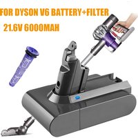 21.6V 6000mAh Vacuum Cleaner Lithium Battery +Filter For Dyson V6 DC58 DC59 DC61 DC62 SV09 SV07 SV06 SV04 SV03 Tool Battery