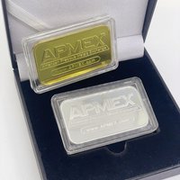 1/5/10/50/100 Pcs APMEX 1oz Silver Iron Bar Gold Bar 1 Troy Ounce America Silver Bullion Commemorative Metal Coin