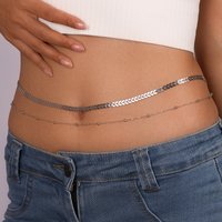 Aihua Sexy Flat Snake Chain Waist Belly Belt for Women Summer Beach Bikinis Simple Body Chain Festival Jewelry Accessories