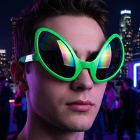 Green Alien Glasses with Lenses Funny Sunglasses for Cosplay Costume Accessories Carnival Mardi Gras Party Favors Style Shades