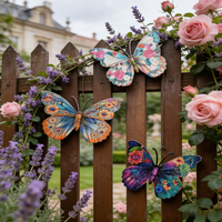 3pcs Vintage Butterfly Wall Decorations for Home Bedroom and Study Outdoor Garden Fence Ornaments Realistic Butterfly Decoration
