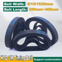 HTD 3M Timing Belt 3M Closed Loop Rubber Belt Width 6 10 15 20mm HTD3M Synchronous Belt Perimeter 258mm To 408mm 3M Rubber Belt