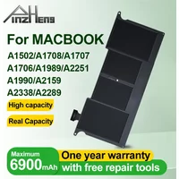 PINZHENG batterie d'ordinateur portable pour Macbook Pro 13 ''A1502 A1706 A1989 A2251 A2159 A2289 A2338 A2251 15'' A1707 A1582 A1493 A1820 A1819