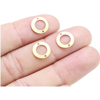 100pcs Round Circle Connector, Round Earring Charms, Link Chain Connector, Raw Brass Findings, Jewelry Making, 10mm R2689