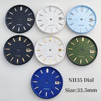 33.5mm NH35 Dial watch dial Transverse Stripe Texture Dial for GS Watch custom logo green luminou hands NH35 Movement Watch Par