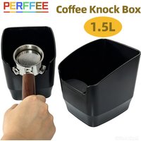 Coffee Knock Box 1.5L Large Espresso Knock Box Anti-slip Coffee Ground Knock Box Coffee Grind Dump Bin Barista Tools